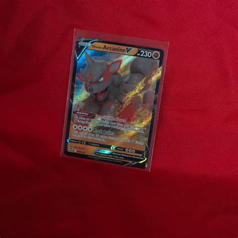 Hisuian Arcanine V Full Art Silver Tempest Pokemon Card Nm