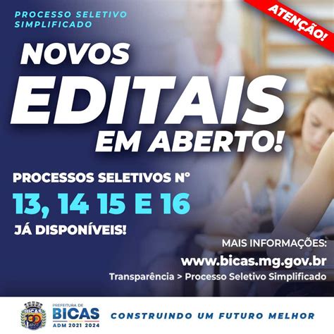 Prefeitura Municipal De Bicas Novos Editais Processos Seletivos N