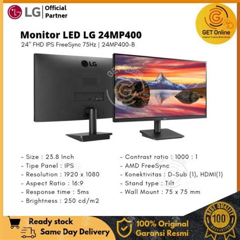 Promo Monitor Lg Mp Fhd Ips Freesync Hz Mp B Diskon