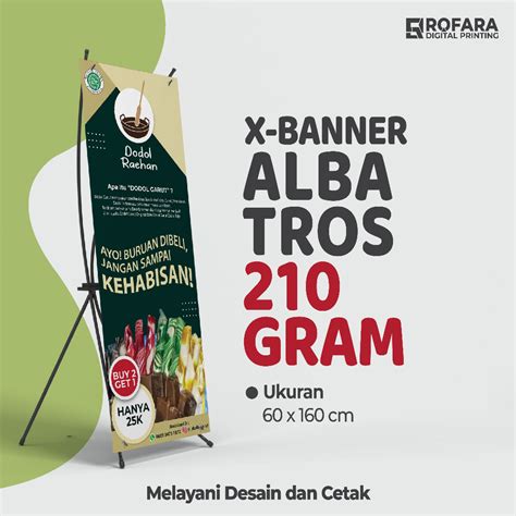 Jual X Banner Bahan Albatros 210 Gram Ukuran 60 X 160 Cm Shopee