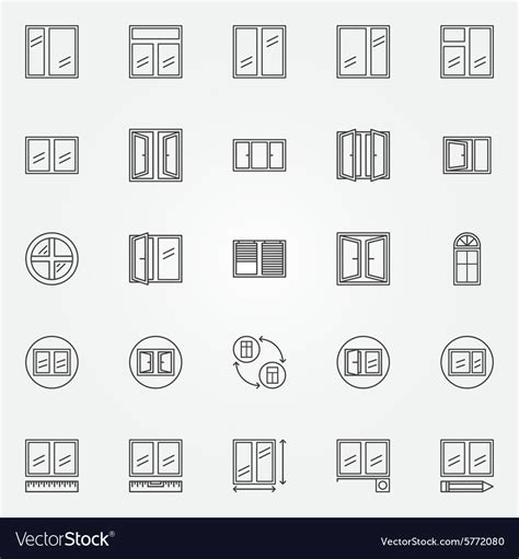 Window icons Royalty Free Vector Image - VectorStock