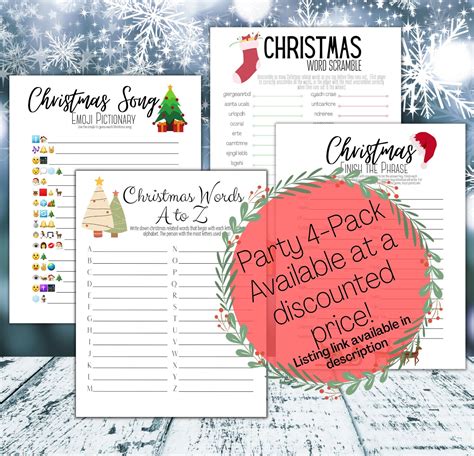 Christmas Words A to Z Printable Game Christmas Party Game Holiday ...