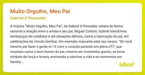 Gabriel O Pensador Muito Orgulho Meu Pai - Significado da música MUITO ORGULHO, MEU PAI (Gabriel O Pensador ...