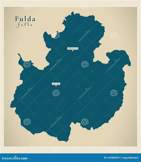 Modern Map Fulda County Of Hessen De Stock Vector Illustration Of