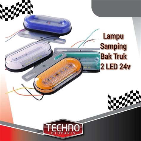 Jual Lampu Led Samping Bak Truk Oval Kecil 12 Led 2 Warna 24v Hino Giga