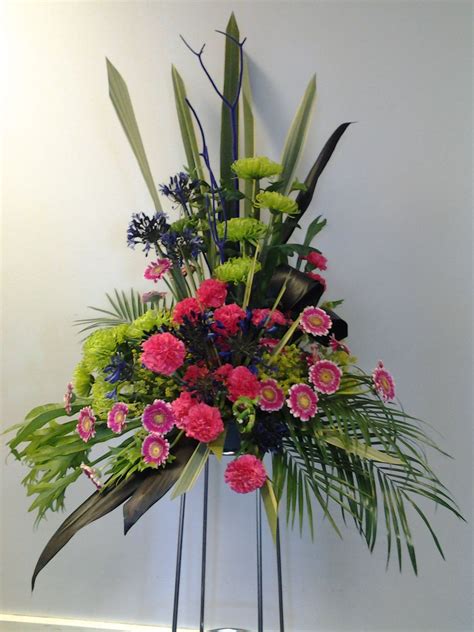 Pedestal Arrangement For Conference Stage Used Agapanthus