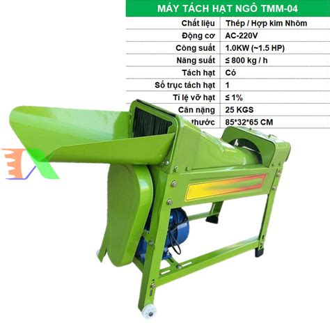 Máy tuốt hạt ngô TMM 04 Máy tách hạt bắp mini Máy sơ chế ngô Công