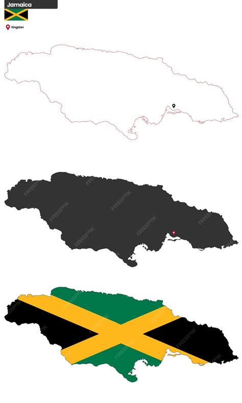 Premium Vector | Jamaica political detailed map with its capital city