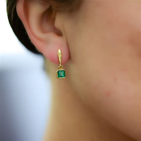 Emerald And Gold Drop Earrings Outlet Bellvalefarms