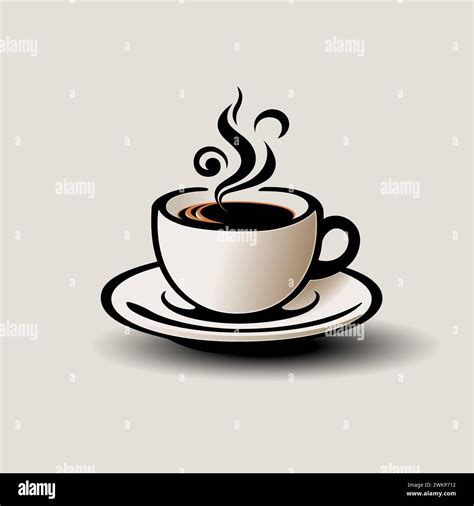 Coffee Cup Vector Logo With Curly Smoke Stock Vector Image Art Alamy