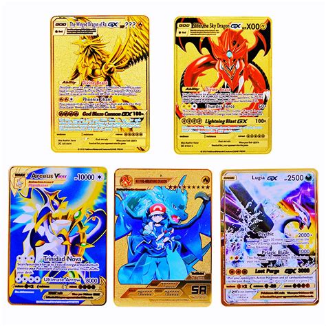 5 Szt Karty Pokemon Metalowe Pok Mon Litery Charizard Vmax Pikachu Gx