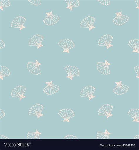 Sea shell seamless pattern seashell background Vector Image