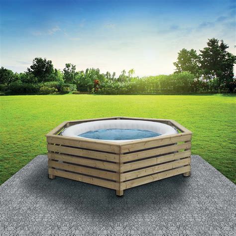 Habillage En Bois Pour Spa Gonflable Decorspa Pour Spa Rond De