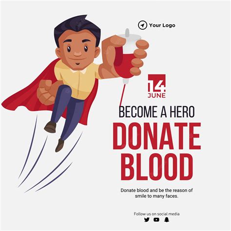 Premium Vector Banner Design Of Become A Hero Donate Blood Template