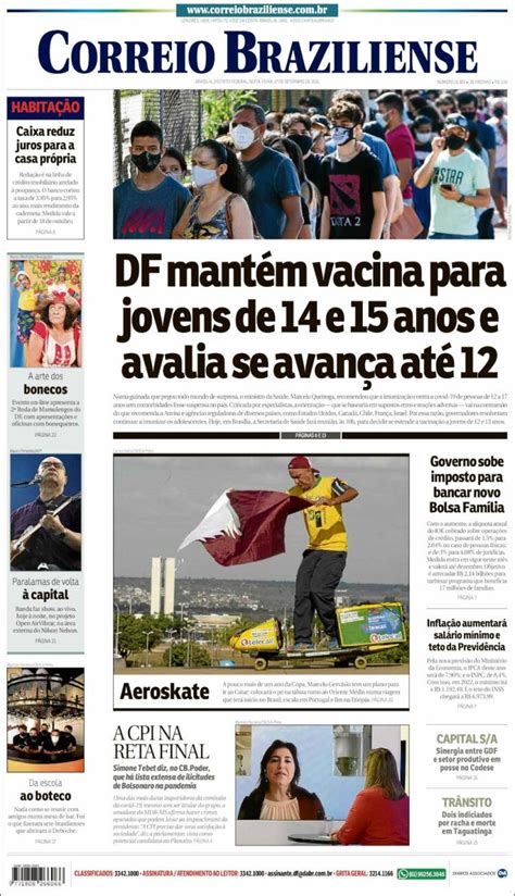 Journal Correio Braziliense Br Sil Les Unes Des Journaux De Br Sil