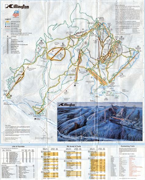 1983 84 Killington Trail Map New England Ski Map Database