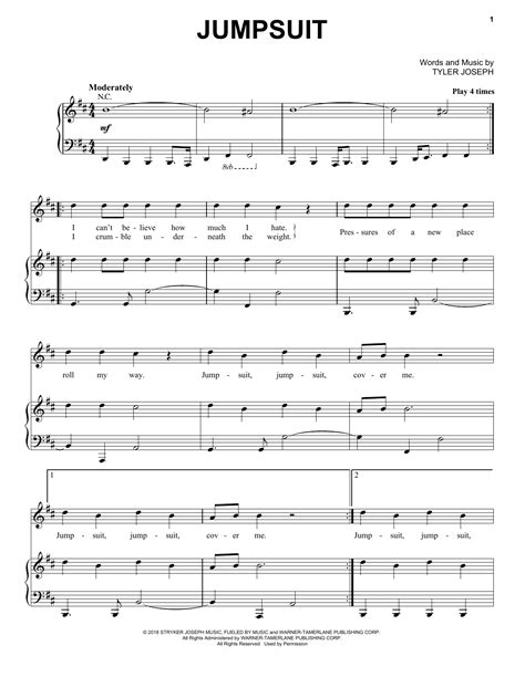 Download Twenty One Pilots Jumpsuit Sheet Music Piano Notes Guitar Chords And Start Playing In