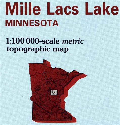 Topo Map Of Mille Lacs Lake Mn Quadrangle Etsy Topo Map Map