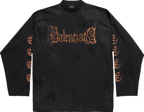 Balenciaga Black Heavy Metal Long Sleeve T Shirt Inc Style