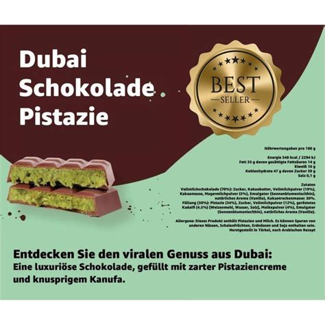 Premium Dubai Schokolade Pistazien Und Kadayif Gratis Schokolade