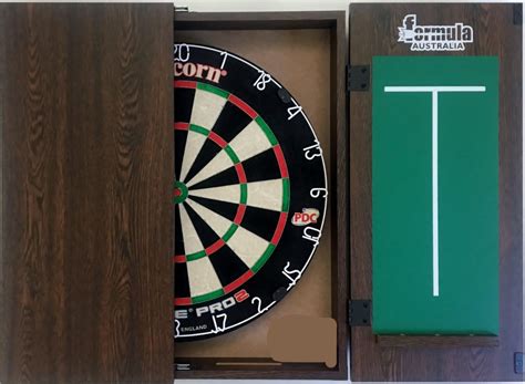 Unicorn Eclipse Pro 2 Dart Board & FORMULA Walnut Dart Cabinet + 6 x Darts