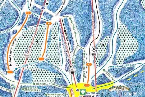 2016 Attitash Mountain Ski Trail Map Etsy