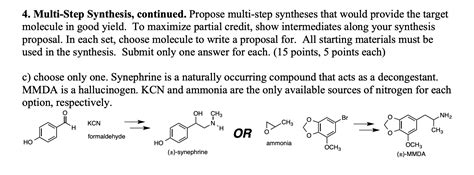 Solved 4 Multi Step Synthesis Continued Propose