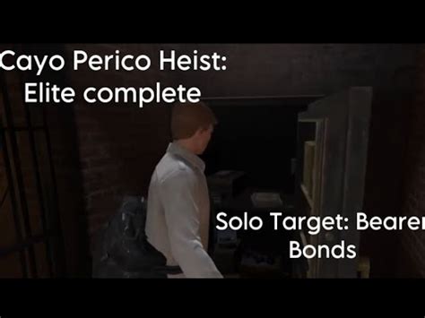 Solo Cayo Perico Heist Elite Challenge Complete Bearer Bonds Youtube