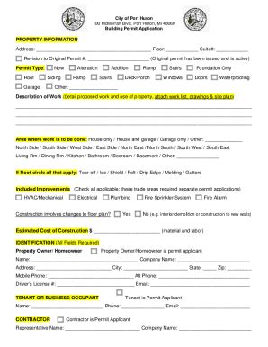 Fillable Online Building Zoning Permit Application Information Fax