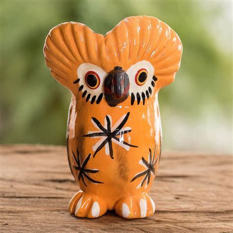 Wonderful tecolote owl shaped light blue ceramic figurine crafted in guatemala – Artofit