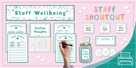 Staff Wellbeing Display Pack Confetti Teacher Made