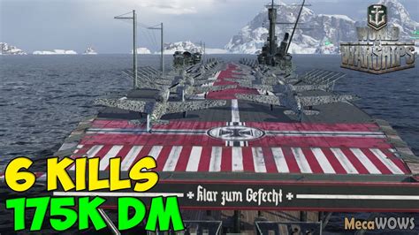 World Of Warships Manfred Von Richthofen 6 Kills 175k Damage Replay Gameplay 1080p 60