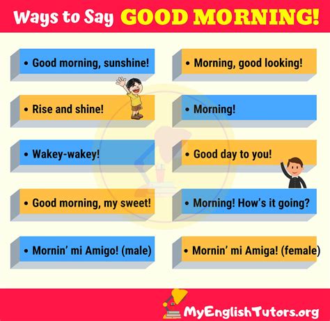 List Of 10 Creative Ways To Say Good Morning My English Tutors