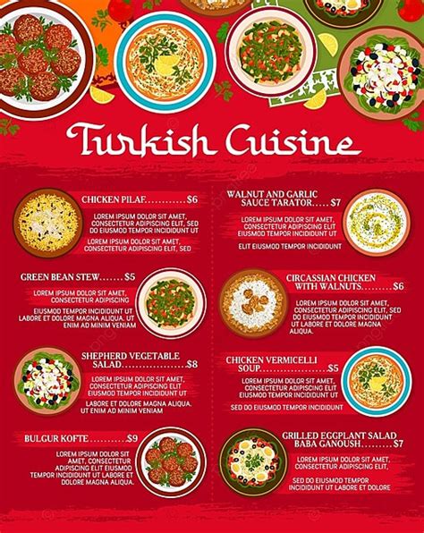 Turkish Cuisine Food Menu Page Template Download On Pngtree