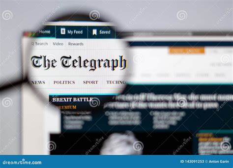 The Telegraph Logo Visible Through A Magnifying Glass Editorial Stock