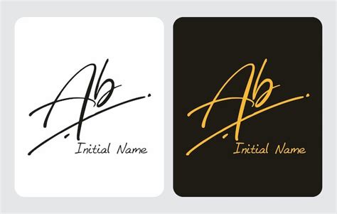 Premium Vector Ab A B Initial Handwriting Ab Initial Handwriting