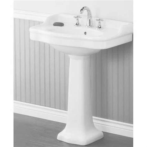 White Ceramic Plain Pedestal Wash Basin Shape Oval At Rs Piece In