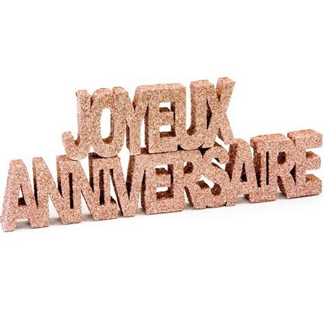 Décoration de Table Lettres Joyeux Anniversaire Rose Gold