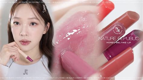 平價好物推薦一筆達成水光嘟嘟唇 Nature Republic水漾蜜果唇筆全試色 HONEY MELTING LIP SWATCHES