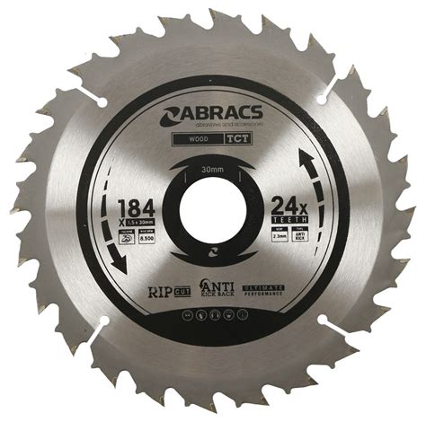 Abracs TCT Circular Saw Wood Blade 184mm X 30mm 24T Multikor