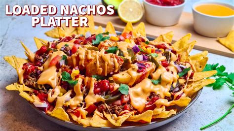 Loaded Nachos And Wedges Platter Nachos Wedges Cheese Sauce And Salsa At Home Nacho Cheese