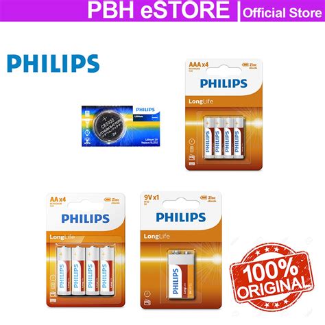 Original Philips Zinc Chloride Non Alkaline Battery Aa Aaa Cr 9v