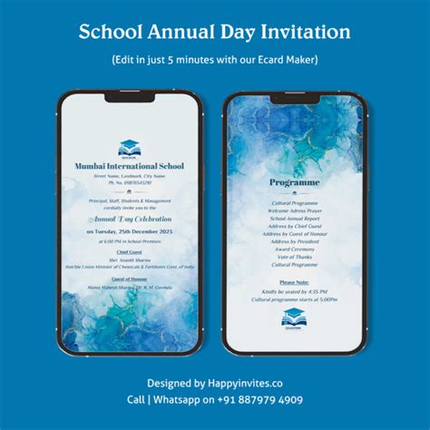 School Annual Day Invitation Card Maker - Happy Invites