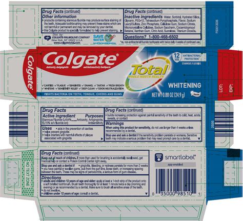 Colgate Total Sf Whitening Stannous Fluoride Paste Dentifrice