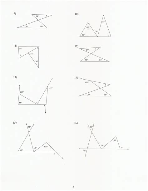 Triangle Interior Angles Worksheet Answers Pro Worksheet