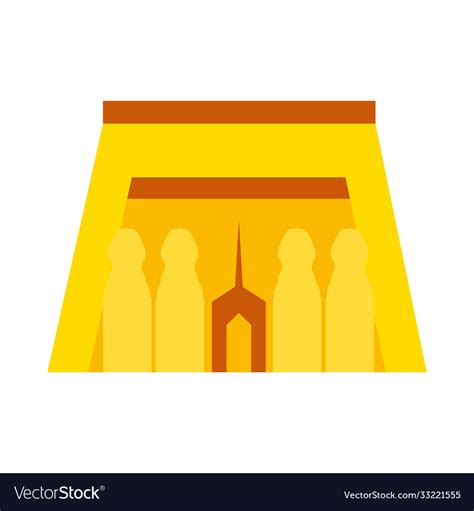 Egyptian Tomb Icon Flat Style Royalty Free Vector Image