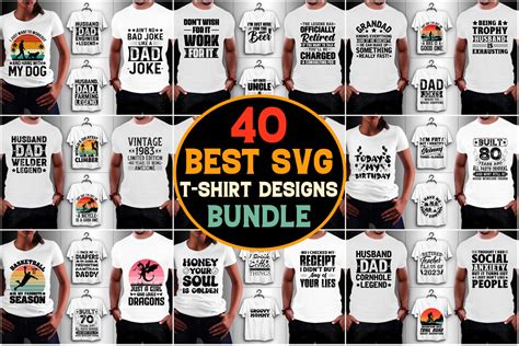 40 SVG T-Shirt Design Bundle - Buy t-shirt designs