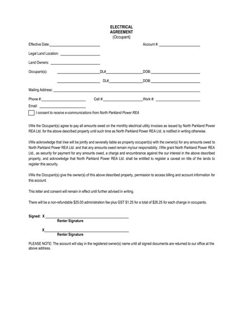 Free Printable Electrical Contract Templates PDF Word Agreement