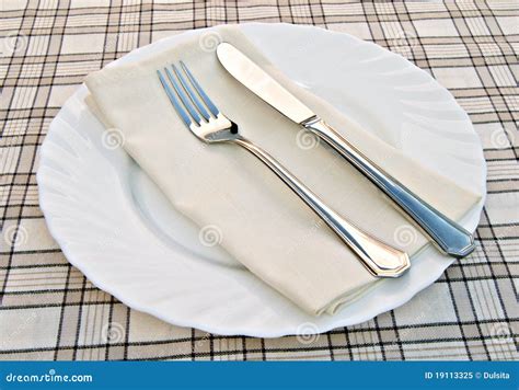 Plate With Knife And Fork Royalty Free Stock Photo Image 19113325