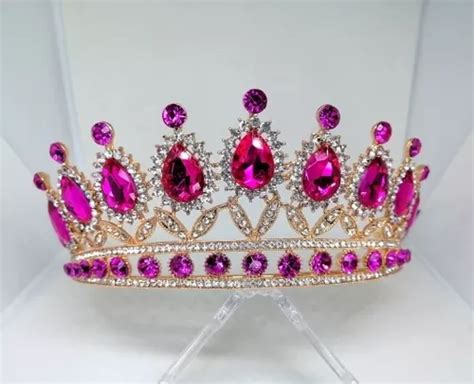 Corona Gemas Fucsia Para Reina Xv A Os Novia Disfraz En Venta En